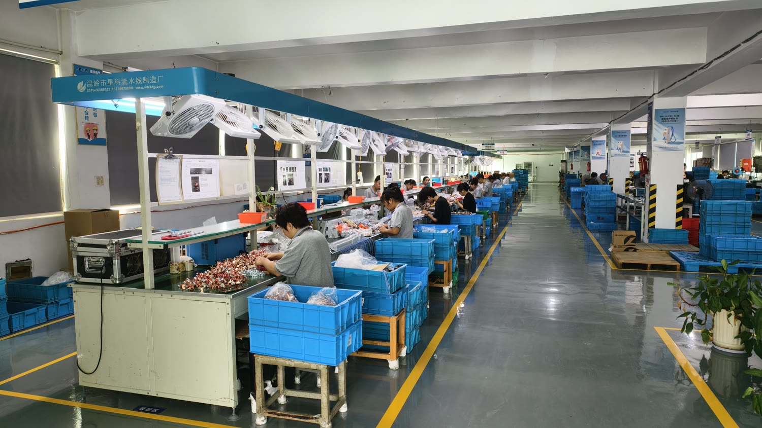 LAIWO circuit protection assembly line in the Wenzhou factory